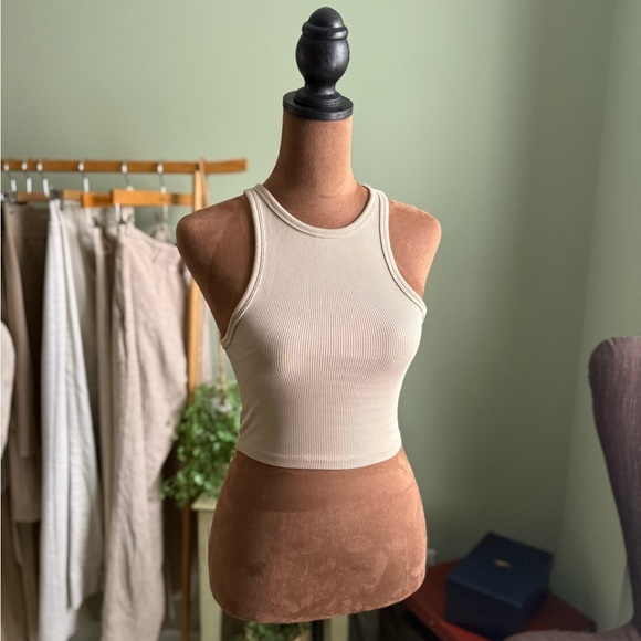 Zara Tops - Zara Beige Ribbed Tank Top